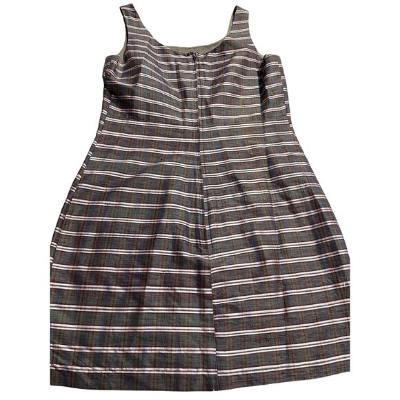 Y2K VTG Esprit Dress Plaid Silk Structured Dress Womens Sz Medium Dark Academia - Picture 6 of 11
